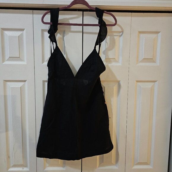 Free People Women's Black Josie Side Buttons Detail Mini Dress Size Medium - Picture 4 of 16